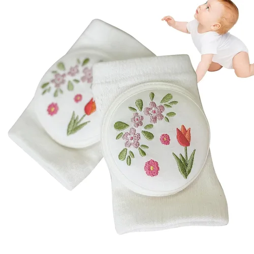 Vista 5 de Rodillera para bebé, rodillera antideslizante para gatear, protectores de rodilla elásticos ajustables para niños, rodillera de algodón suave