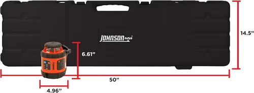 Vista 4 de Johnson Level & Tool - Sistema láser giratorio horizontal autonivelante 99-026K con kit de estuche rígido, 50 x 14.5 pulgadas, rojo, 1 kit, naranja