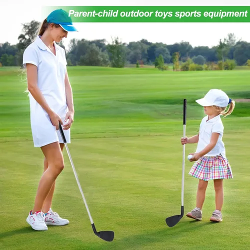Vista 2 de Putter de golf, juego de 2 putter bidireccional para padres e hijos, eje de putter resistente, agarre antideslizante, mini putter de golf