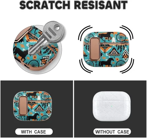 Vista 3 de Soft Plastic Protective Cover Compatible with Airpods Pro 2 Wireless Charging Case Dream Catcher Western Southwest Aztec Horse Art, Accessories for