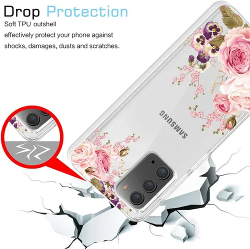 Vista 7 de Funda para Galaxy Note 20 5G, para Samsung Note 20 Linda Caso, Transparente Flexible Bumper TPU Suave Caucho Silicona Funda para Samsung Galaxy Note