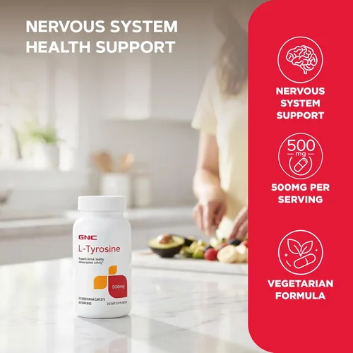 Vista 3 de GNC - L-tirosina de 500 mg, favorece la actividad normal y saludable del sistema nervioso