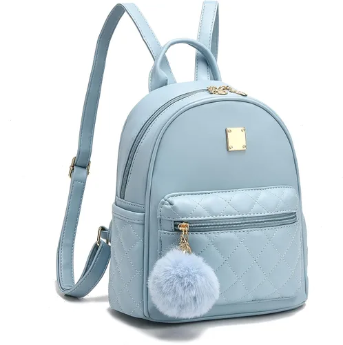 Vista 8 de Mini mochila de moda para niñas, bolso pequeño lindo de cuero a cuadros para mujer, mochilas pequeñas, Negro -, Mini mochila de moda para niñas