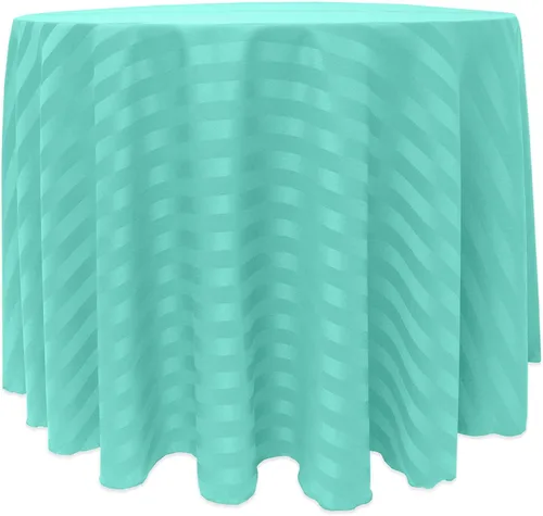 Vista 24 de Ultimate Textile Mantel redondo de rayas satinadas de 60 pulgadas, se adapta a mesas de menos de 60 pulgadas de diámetro, berenjena berenjena