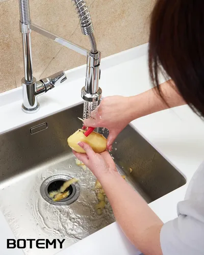 Vista 7 de BOTEMY Brida de eliminación de basura extendida con cesta y tapón colador, brida de fregadero profundo de acero inoxidable 304 para agujero