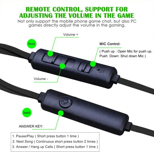 Vista 3 de Auriculares con cable para juegos con micrófono ajustable para PS4, computadora portátil, teléfono celular, auriculares DLAND E-Sport con bolsas