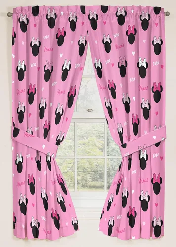 Vista 6 de Jay Franco Disney Minnie Mouse Hearts N Love - Cortinas de 63 pulgadas, hermosa decoración de habitación y fácil de instalar, las cortinas incluyen