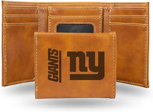 Vista 8 de Rico Industries Billetera marrón con grabado láser de la NFL, Baltimore Ravens, Trifold