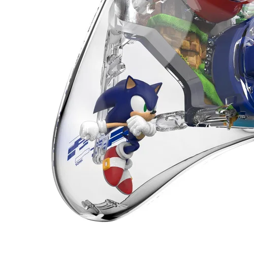 Vista 4 de PDP REALMz Nintendo Switch Pro Controller, Customizable LED Lighting, 3.5mm Headphone Jack, Officially Licensed by Nintendo and SEGA Sonic