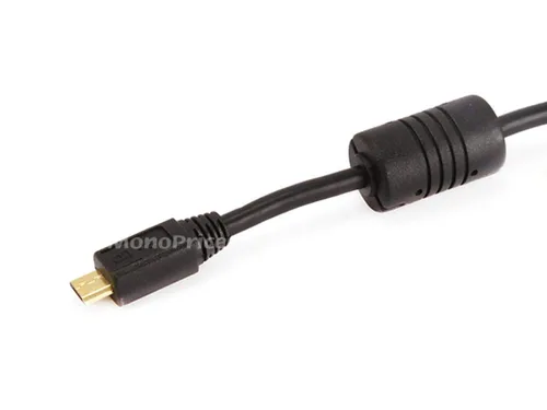 Vista 3 de Monoprice Cable USB 2.0 A macho a micro macho de 5 pines 28/24AWG con núcleo de ferrita (chapado en oro) (105459)