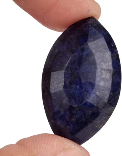 Vista 3 de gemhub Zafiro azul con certificación Egl de 31.50 ct Hermoso zafiro azul talla marquesa suelta piedra preciosa para colgante, anillo, Gema, azul