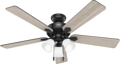 Vista 16 de Hunter Swanson 50885 - Ventilador de techo interior de 44 pulgadas con luces LED, ventilador de techo blanco con cadena de tracción