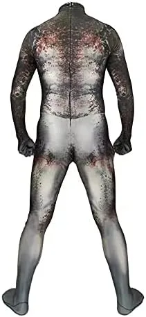 Vista 4 de Disfraz de depredador impreso en 3D, body zentai para adultos y niños, overol de cosplay de Halloween