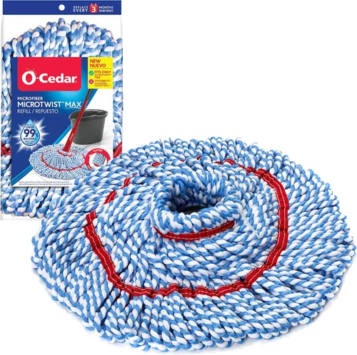Vista 3 de O-Cedar Repuesto genuino de cabezal de trapeador giratorio MicroTwist MAX Lavable a máquina Reutilizable Repuesto de microfibra Elimina