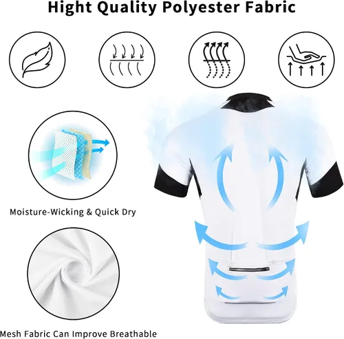 Vista 2 de Cycling Bike Jersey for Men Short and Long Sleeve Bike Bicycle Shirts Biking Clothing Breathable Quick-Dry Shirt with Pockets