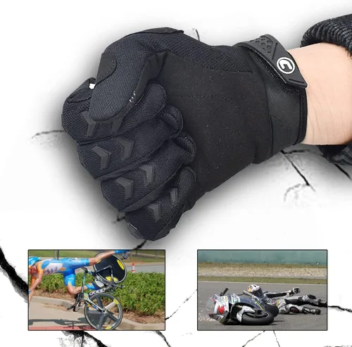 Vista 4 de Guantes para bicicleta de montaña, motocross y ATV para hombres - Guantes de pantalla táctil de dedo completo para ciclismo, BMX, MTB y MX