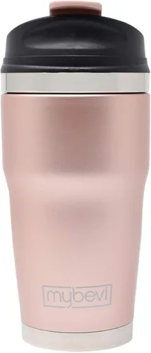 Vista 12 de MyBevi Retro Wave - Vaso aislado de acero inoxidable al vacío de triple capa para café y té, tapa resistente a derrames, 12 onzas, negro