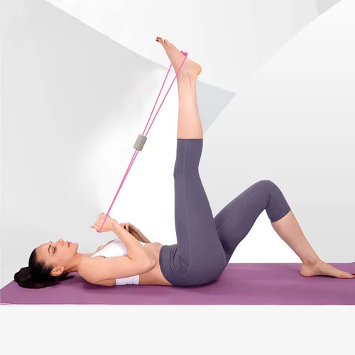 Vista 5 de FYY Figura 8 bandas de resistencia, banda de resistencia de yoga, banda elástica de fitness, cuerda de tracción, bandas elásticas de brazo y hombro