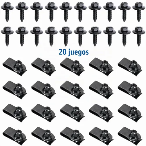 Vista 4 de Surtido de 20 juegos de pernos y tuercas en U M8-1.25