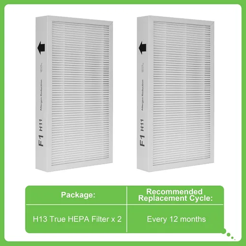 Vista 5 de Filtro F1 para reducción de alérgenos, filtro de repuesto compatible con purificador de aire Filtrete C01 T02 FAP-C01-F1 y FAP-T02-F1, paquete de 2