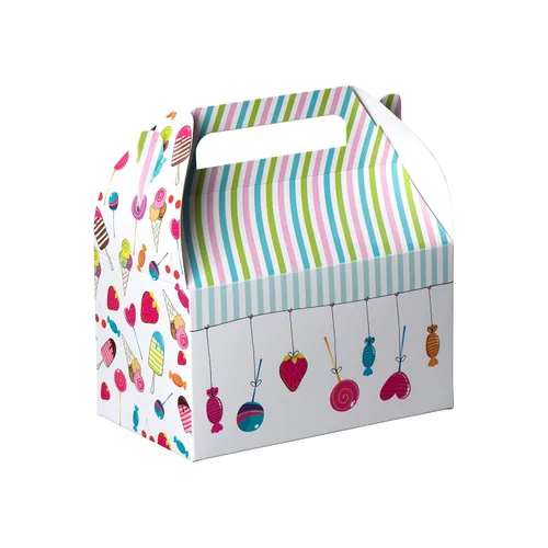 Vista 7 de Hammont Cajas de papel (10 unidades) - Cajas de galletas para regalos de fiesta, bonitos diseños, perfectas para fiestas y celebraciones, 6.25 x