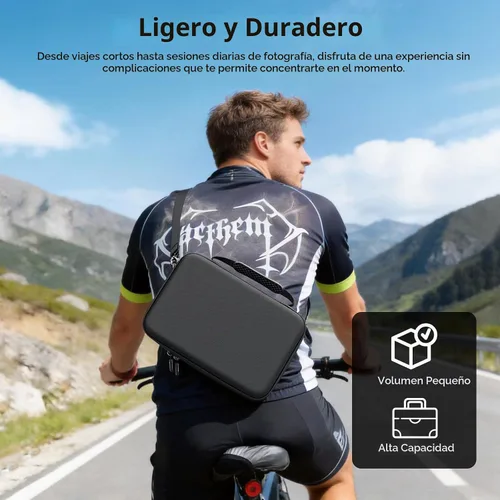 Vista 7 de AMAZEAR Funda de transporte para DJI Osmo Action 5 Pro, accesorios DJI Action5 Pro, protector compacto y rígido, bolsa de transporte portátil