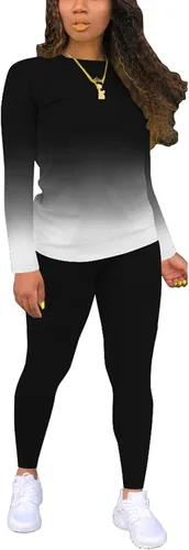 Vista 31 de Nimsruc Conjuntos de dos piezas para mujer casual 6536 Negro