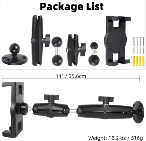 Vista 7 de Soporte para tablet con base de taladro resistente para camión