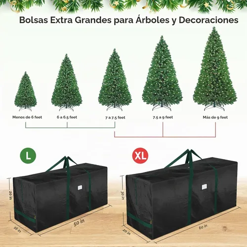 Vista 2 de BALEINE - Bolsa para guardar árbol de Navidad de 9 pies, bolsa extra grande de alta resistencia para árbol de Navidad artificial con asas reforzadas