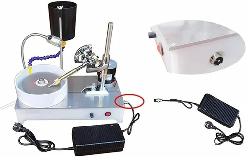 Vista 5 de Máquina facetadora de pulido de piedras preciosas Máquina pulidora de gemas facetadas Pulidora de joyas Máquina lapidaria Amoladora plana 2800RPM