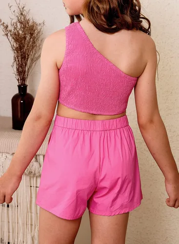 Vista 3 de blibean Conjuntos de ropa con estilo para niñas de adolescente, trajes de verano, tallas 4-13 años