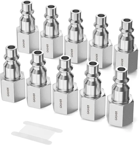 Vista 10 de GASHER Enchufe de aire industrial de flujo 10PCS 1/2" MNPTx1/2