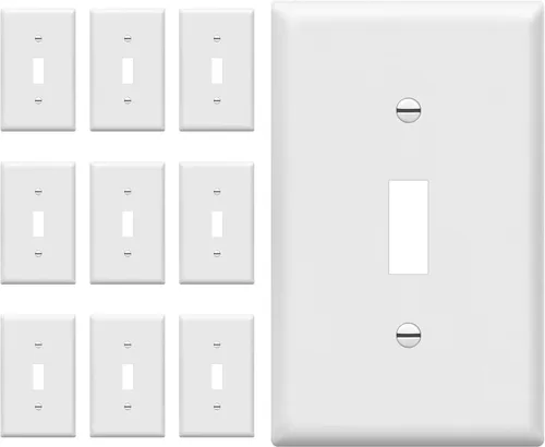 Vista 17 de ENERLITES - Placa de pared para interruptor de luz, acabado brillante, tamaño mediano, hueco para un interruptor de 4.88 x 3.11 pulgadas