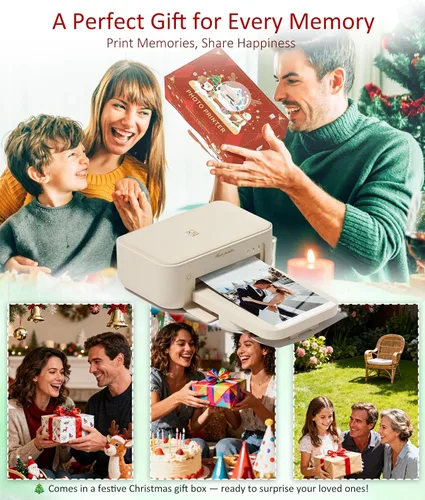 Vista 8 de HPRT CP4100 - Impresora fotográfica de 4 x 6 con 108 hojas y 2 cintas, impresión Wi-Fi por sublimación de tinte térmico a todo color, impresora