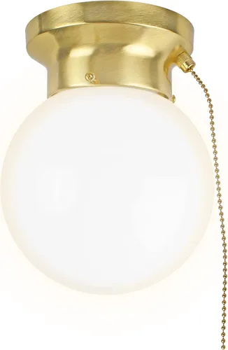 Vista 6 de Ultralux Montaje empotrado de vidrio LED utilitario de 6 pulgadas con cadena de tracción, lámpara de globo - 500 lúmenes 3000K lámpara para armario