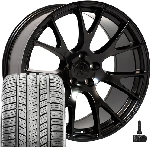 Vista 21 de OE Wheels DG15 20x9 Juego (4) neumáticos negros 5x115 y Ironman y TPMS