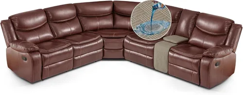 Vista 25 de KinCam Fundas impermeables para sofá modular reclinable, fundas de sofá reclinable de gran tamaño para sofá en forma de L, funda de sofá Chocolate