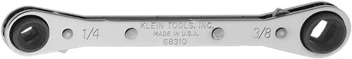 Vista 5 de Klein Tools 68310 Llave de refrigeración de trinquete, fabricada en Estados Unidos, llave reversible con tamaños cuadrados de 3/16 y 5/16 pulgadas