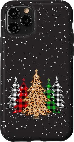 Vista 29 de Funda con diseño de árboles de Navidad con estampado de leopardo y cuadros para iPhone 16