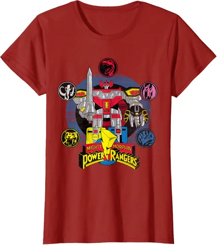Vista 57 de Power Rangers Camiseta Megazord Asfalto
