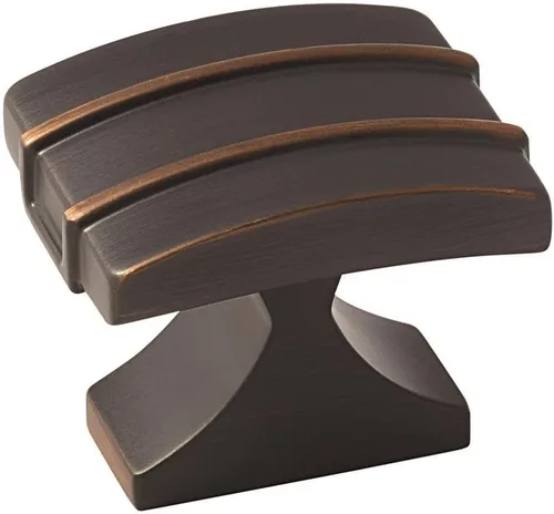 Vista 11 de Amerock Pomo para gabinete Bronce champán Longitud de 1-1/2 pulgadas (1.496 in) Davenport paquete de 1 unidad Pomo de cajón Herrajes