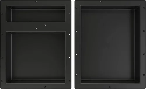 Vista 6 de Redi Niche - Estante de ducha empotrado triple nicho negro, tres estantes interiores, 32 pulgadas de ancho x 20 pulgadas de alto x 4 pulgadas