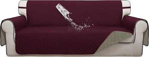 Vista 16 de ISSUNTEX Fundas de sofá de dos plazas con doble protección 100% impermeables para sala de estar, fundas para sofá de 2 cojines, protector de muebles