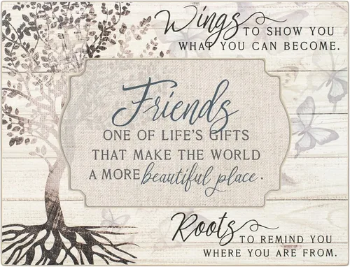 Vista 2 de Cottage Garden Friends Make World Beautiful Tree Decoupage Music Box Plays That's What Friends are for