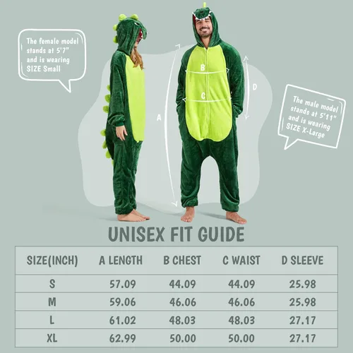Vista 6 de SISKIN Pijama de animal para adultos, disfraces de Halloween para mujeres, hombres, parejas, pijamas de Halloween, cosplay, mameluco de animales