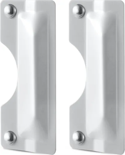 Vista 13 de Landhoow 2 piezas de 3 x 7 pulgadas, cubierta de placa de acero inoxidable para puerta de seguridad, contra entrada forzada, fácil de instalar
