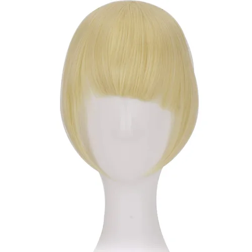 Vista 4 de 2 extensiones de cabello con clip de 8 pulgadas de grosor, extensión de cabello con flecos, con sienes, una pieza de clip en el flequillo frontal
