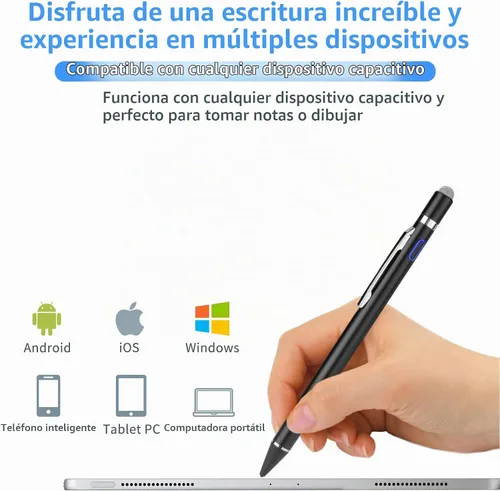 Vista 3 de Lápiz Óptico Activo Digital con Punta Ultra Fina para iPad, iPhone, Tabletas Samsung, Compatible con Lápiz Apple, Lápiz Óptico para iPad Pro, Negro