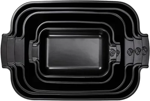 Vista 8 de Plato rectangular individual de cerámica, rojo, 22 cm - 8.5in