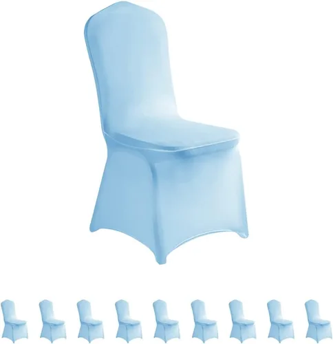 Vista 21 de LZY 6 piezas Fundas de Silla de Spandex Elásticas Fundas Deslizables para Fiestas de Boda, Fundas de Decoración de Sillas de Comedor y Banquete Negro